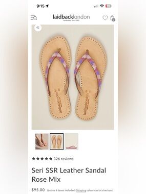 Laidback London Seri SSR Leather Sandal in Rose Mix